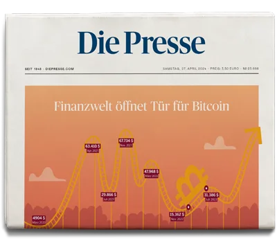 Abbildung von einer gedruckten Ausgabe „Die Presse“ Zeitung